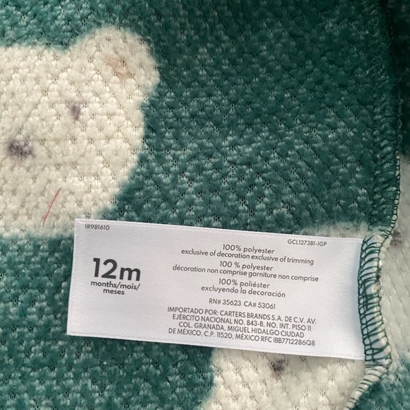 Carter's Green and Cream Teddy Bear Hoodie - Picture 4 of 4